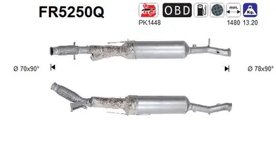 Filtre à particules / à suie, échappement Peugeot 3008 II SUV · Peugeot 5008 II · Ds DS 7 Crossback