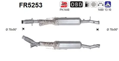 Filtre à particules / à suie, échappement Peugeot 3008 II SUV · Peugeot 5008 II · Peugeot 3008 Van
