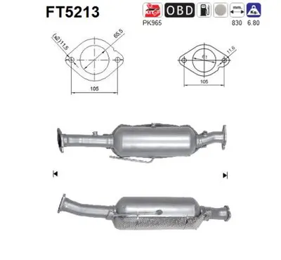 Filtre à particules / à suie, échappement Ford KUGA II · Ford KUGA II VAN