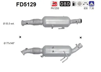 Filtre à particules / à suie, échappement Vw CRAFTER 30-35 Bus · Vw CRAFTER 30-50 Van · Vw CRAFTER 30-50 Platform/Chassis