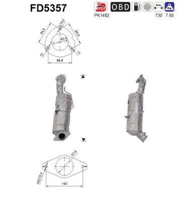 Filtre à particules / à suie, échappement Ford RANGER