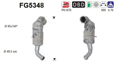 Filtre à particules / à suie, échappement Jeep RENEGADE SUV · Fiat 500X · Fiat TIPO Estate