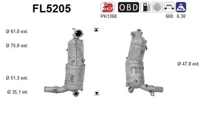 Filtre à particules / à suie, échappement Fiat FIORINO Box Body/MPV · Fiat QUBO · Fiat PUNTO Hatchback Van
