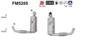 Filtre à particules / à suie, échappement Ford TRANSIT CONNECT V408 Box Body/MPV · Ford TRANSIT CONNECT MPV · Ford TOURNEO CONNECT / GRAND TOURNEO CONNECT V408 MPV