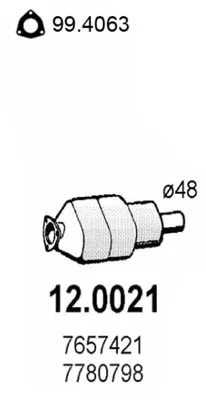 Catalyseur Fiat TEMPRA · Fiat TEMPRA S.W. · Fiat TIPO