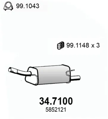 Silencieux arrière Opel CORSA C