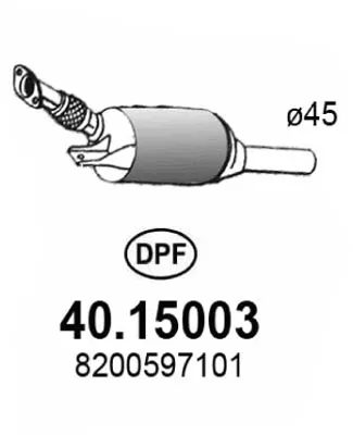 Filtre à particules / à suie, échappement Renault MEGANE II · Renault SCÉNIC II · Renault MEGANE II Coupé-Cabriolet