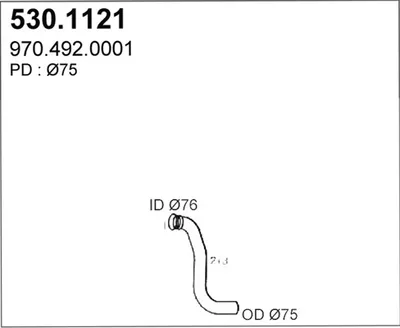 Tube d'échappement ASSO 530.1121