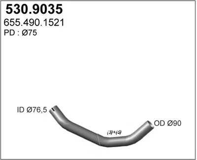 Tube d'échappement ASSO 530.9035