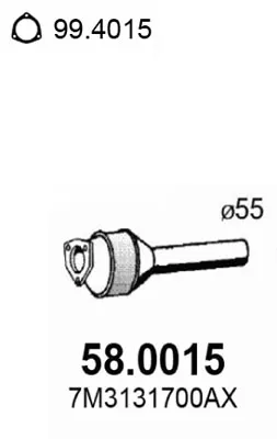 Catalyseur Ford GALAXY I · Seat ALHAMBRA · Vw SHARAN