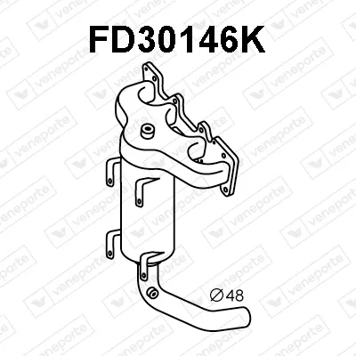 Catalyseur en coude Chrysler YPSILON · Fiat PANDA · Fiat 500