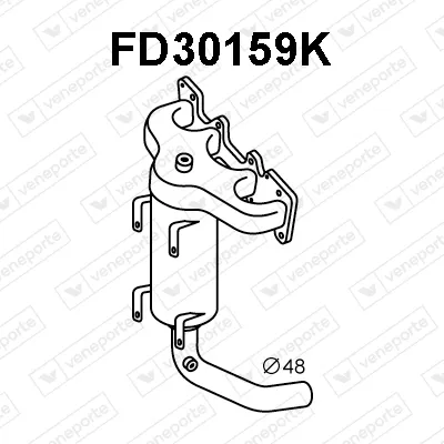 Catalyseur en coude Chrysler YPSILON · Fiat 500 · Fiat 500 C