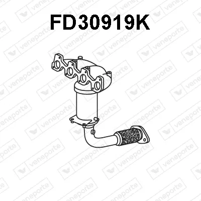 Catalyseur en coude Ford KA