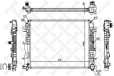Radiateur, refroidissement du moteur Mercedes-Benz SPRINTER 3-t Bus · Mercedes-Benz SPRINTER 3-t Van · Mercedes-Benz SPRINTER 3-t Platform/Chassis