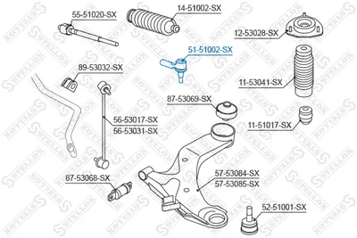 Rotule de barre de connexion Hyundai ACCENT I · Hyundai LANTRA I · Hyundai SONATA III