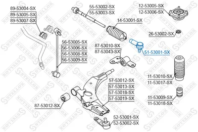 Rotule barre d'attelage STELLO 51-53001-SX