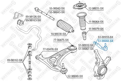 Rotule de barre de connexion Toyota YARIS · Toyota YARIS VERSO · Toyota YARIS VERSO VAN