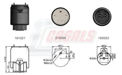 Soufflet de suspension, suspension pneumatique Audi 80 B4 Saloon · Audi 80 B4 Avant · Audi 100 C3 Saloon