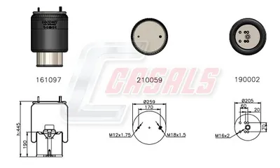 Fuelle, suspension pneumatique Cciones B1134