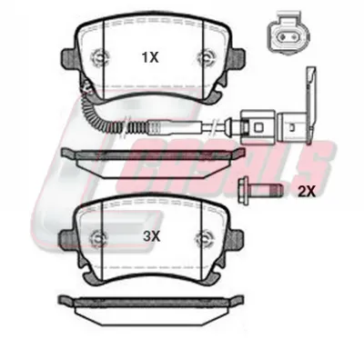 Kit de plaquettes de frein, frein à disque Vw MULTIVAN T5 · Vw TRANSPORTER T5 Platform/Chassis (7JD, 7JE, 7JL, 7JY, 7JZ, 7F · Vw TRANSPORTER T5 Van