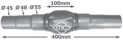 Union flexible, échappement Metalcaucho 02046