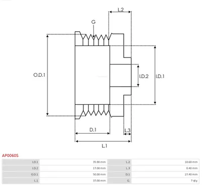 Polea, Alternateur AS-PL AP0060F