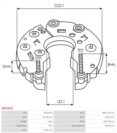 Rectificateur, Alternateur AS-PL ARC0032