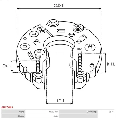 Rectificateur, Alternateur AS-PL ARC0045