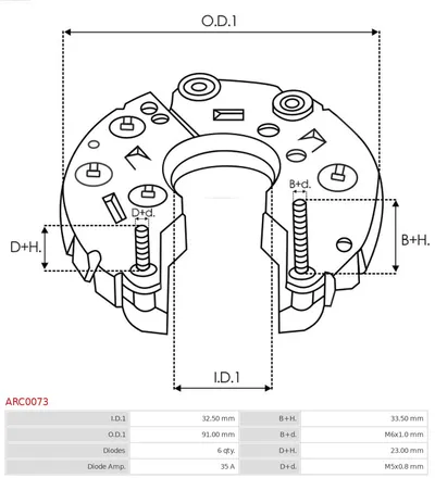 Rectificateur, Alternateur AS-PL ARC0073