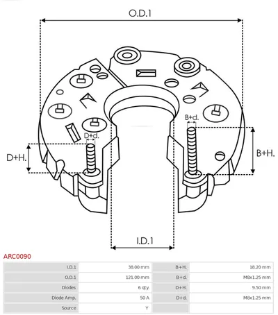 Rectificateur, Alternateur AS-PL ARC0090