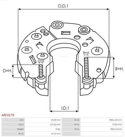Rectificateur, Alternateur AS-PL ARC0179
