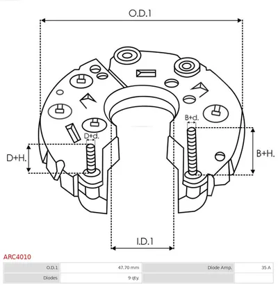 Rectificateur, Alternateur AS-PL ARC4010