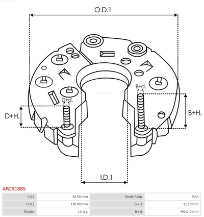Rectificateur, Alternateur AS-PL ARC5188F