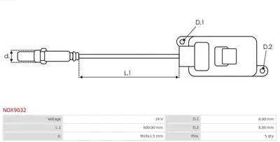 Capteur NOx, injection d'urée AS-PL Nox9032
