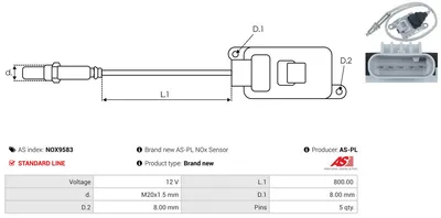Capteur NOx, Injection d'urée Nissan NV400 Van · Nissan NV400 Bus · Nissan NV400 Platform/Chassis