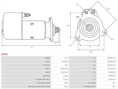 Moteur de démarrage AS-PL SINGER