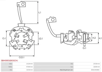 Support, balai à charbon AS-PL SBH0003(BOSCH)