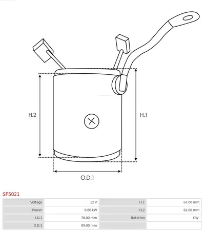 Déviation d'excitation, moteur de démarrage AS-PL SF5021