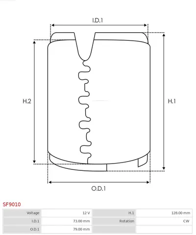 Déviation d'excitation, moteur de démarrage AS-PL SF9010