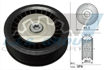Poulie renvoi/transmission, courroie trapézoïdale à nervu Mercedes-Benz B-CLASS Sports Tourer · Mercedes-Benz A-CLASS · Mercedes-Benz CITAN Mixto