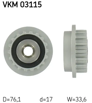 Poulie roue libre, alternateur Vw PHAETON · Vw TOUAREG · Vw MULTIVAN T5
