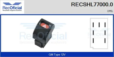 Interrupteur de signal de détresse Opel ASTRA F Saloon · Opel ASTRA F Hatchback · Opel ASTRA F Estate Van