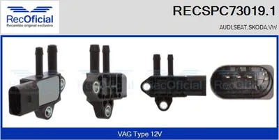 Transmetteur de pression, contrôle des gaz d'échappement Vw PASSAT B5.5 · Vw PASSAT B5.5 Variant · Skoda SUPERB I