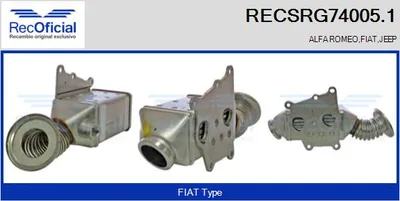 Radiateur, réaspiration des gaz d'échappement Alfa Romeo GIULIETTA · Fiat DOBLO Bus · Fiat DOBLO Cargo