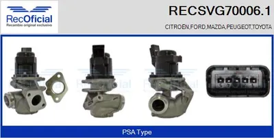 Vanne EGR Peugeot 206 Hatchback · Ford FIESTA V · Citroën C3 I