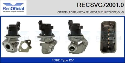 Vanne EGR Ford FIESTA V · Ford FUSION · Ford FOCUS C-MAX
