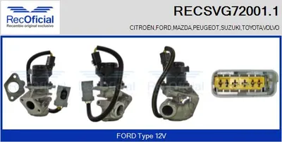 Vanne EGR Ford FIESTA V · Ford FUSION · Ford FOCUS C-MAX