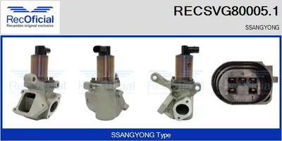Vanne EGR Ssangyong REXTON / REXTON II · Ssangyong KYRON · Ssangyong ACTYON I