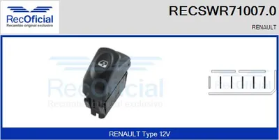 Interrupteur, lève-vitre Renault KANGOO · Renault CLIO II · Renault KANGOO Express