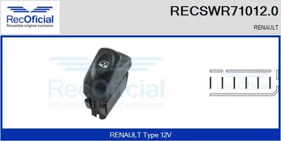 Interrupteur, lève-vitre Renault KANGOO · Renault CLIO II · Renault KANGOO Express